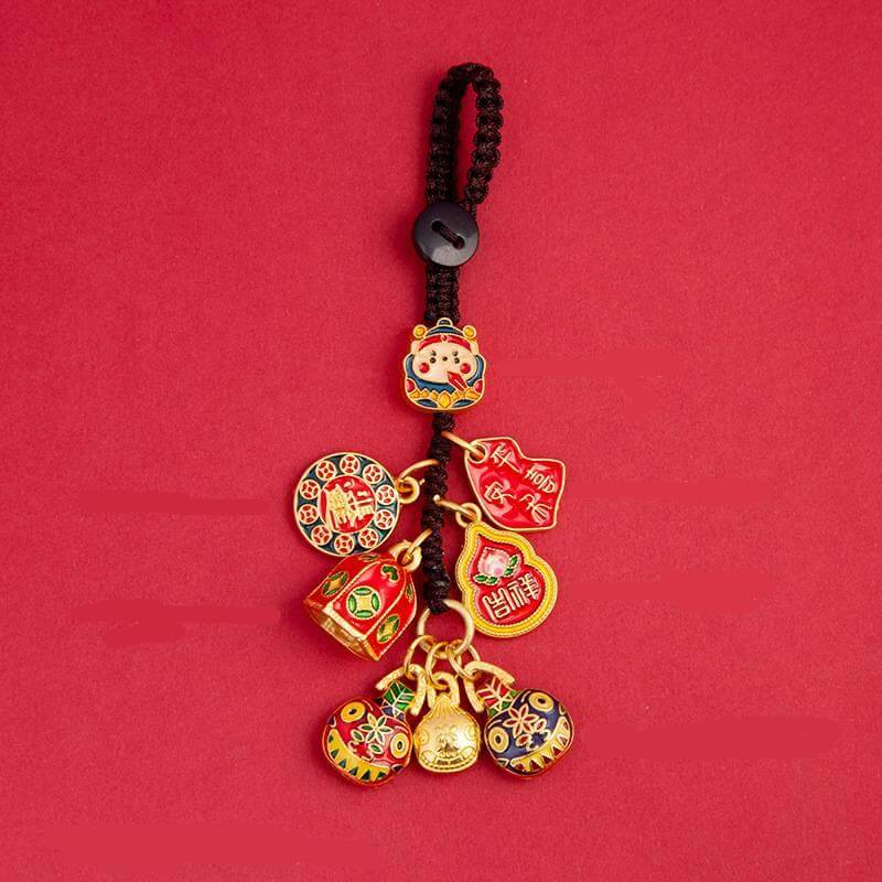 TaoVella Eastern God of Wealth Blessing Bag Keychain for Career, Peace, and Prosperity - Spiritual Jewelry for Wealth, Protection & Healing | TaoVella