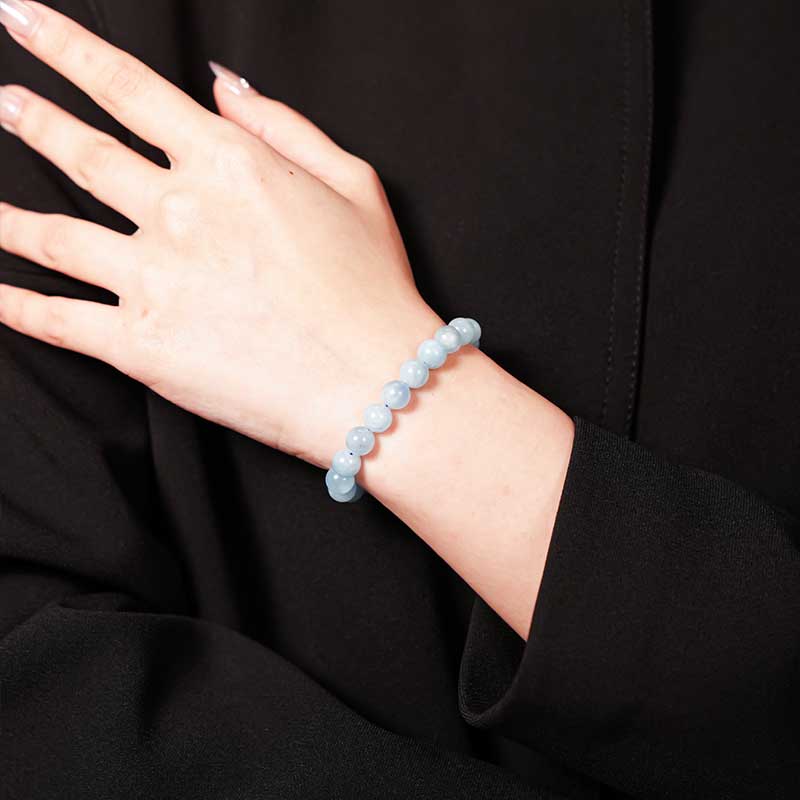 TaoVella Natural Aquamarine Crystal Tranquility & Healing Energy Protection Bracelet