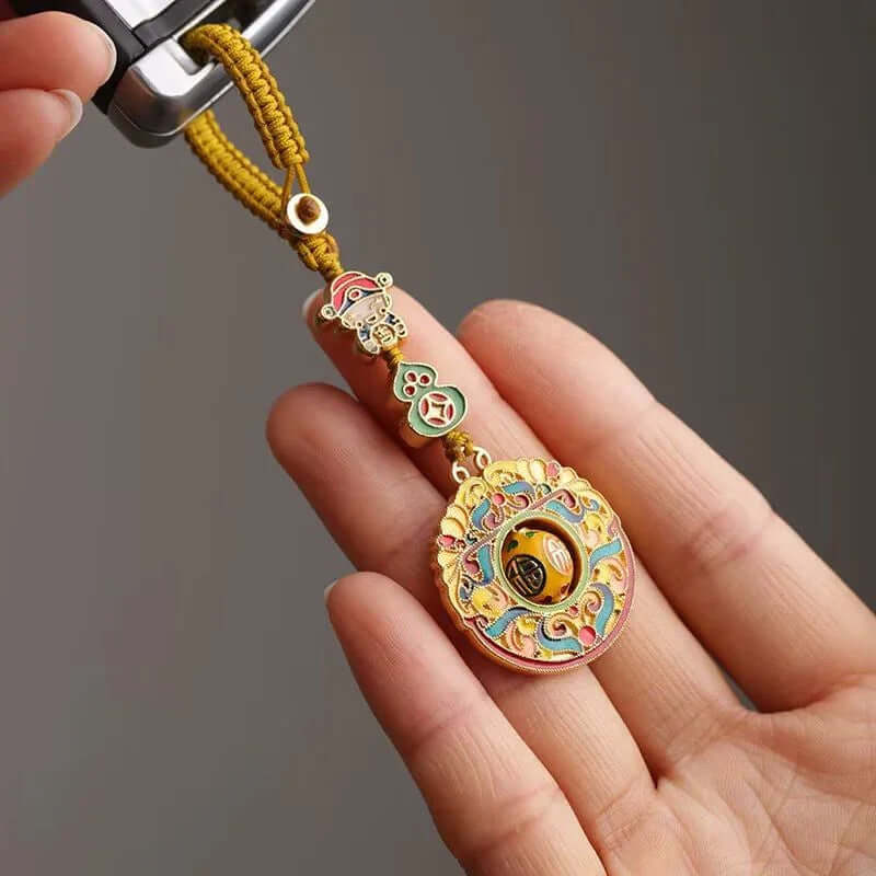 TaoVella Handcrafted Brass Gourd Good Luck and Peace Energy Protection Keychain - Spiritual Jewelry for Wealth, Protection & Healing | TaoVella