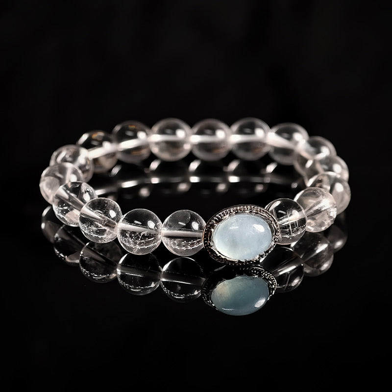 TaoVella 3A Grade Natural White Crystal Confidence Guardian - Spiritual Courage Twin Energy - TaoVella