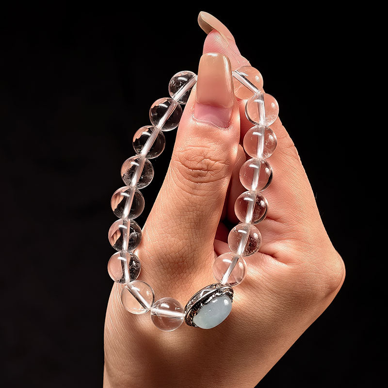 TaoVella 3A Grade Natural White Crystal Confidence Guardian - Spiritual Courage Twin Energy - TaoVella