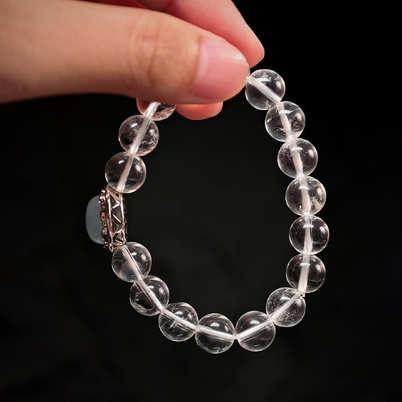 TaoVella 3A Grade Natural White Crystal Confidence Guardian - Spiritual Courage Twin Energy - TaoVella