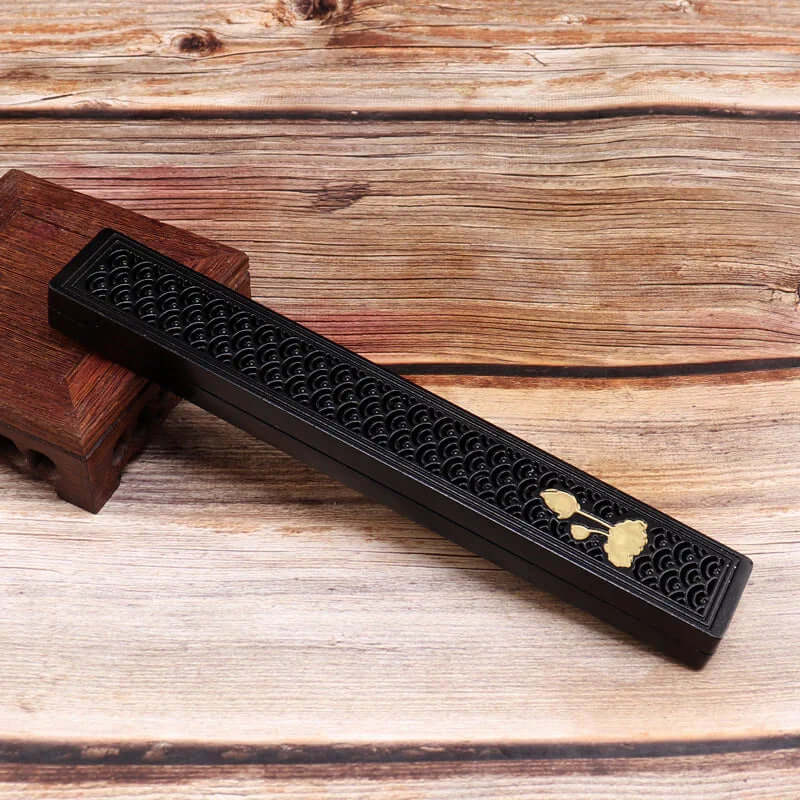 TaoVella Eastern Natural Ebony Incense Burner Fireproof Incense Box - Spiritual Jewelry for Wealth, Protection & Healing | TaoVella