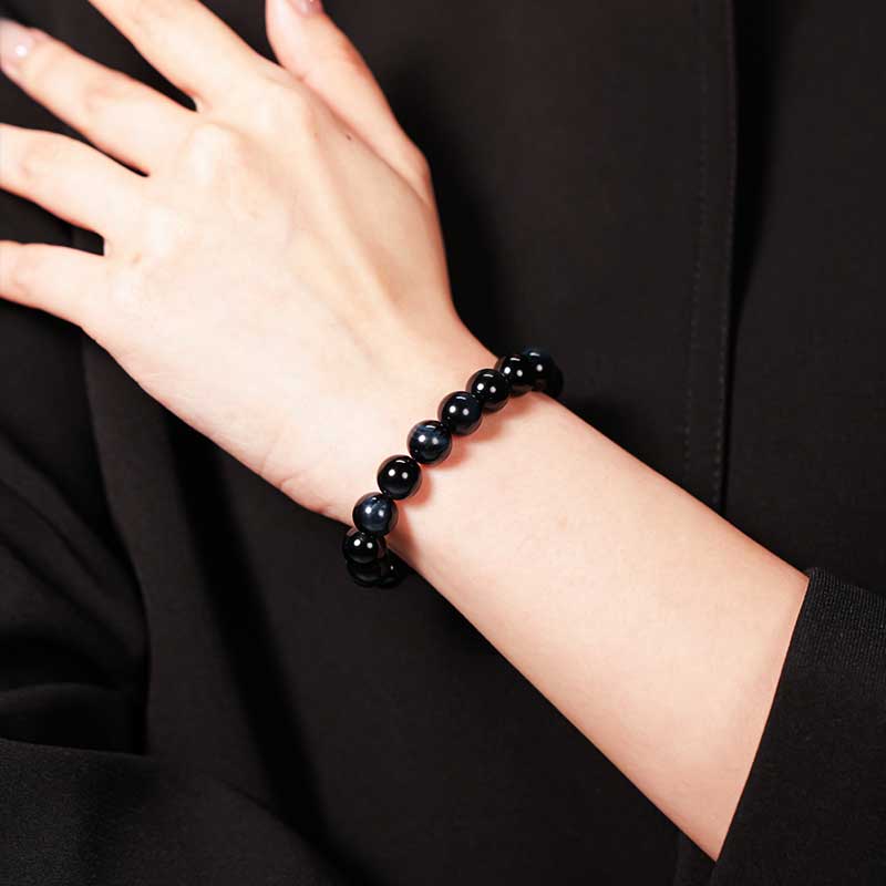 TaoVella Natural Blue Tiger Eye Career Wealth Good Luck Bracelet