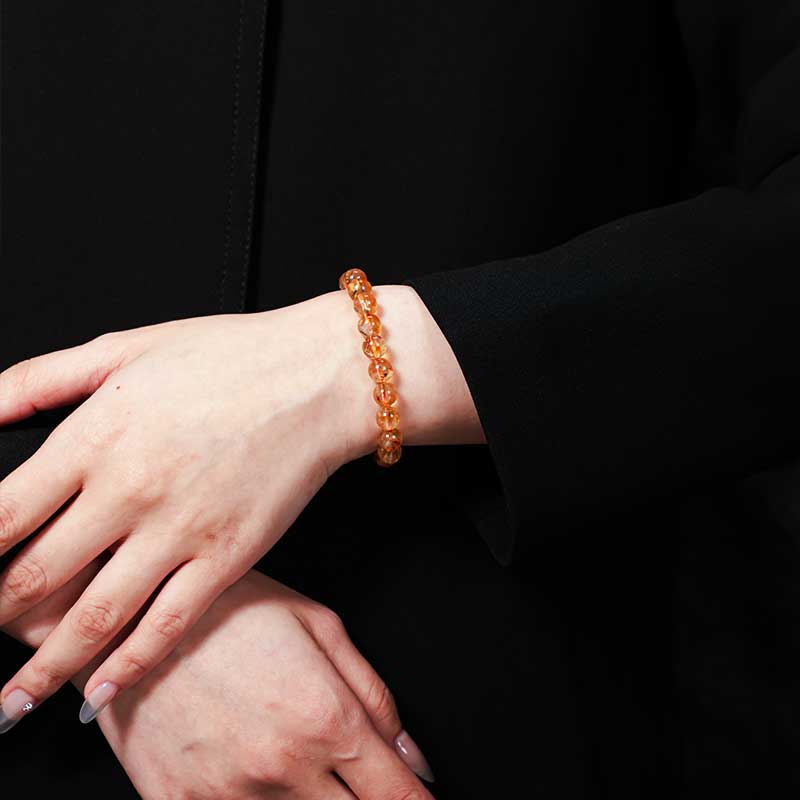 TaoVella Natural Citrine Energy for Wealth & Protection Bracelet Good Luck Crystal Bracelet