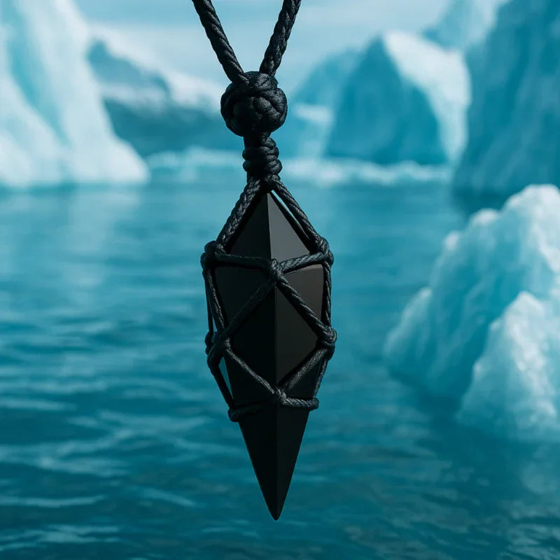 TaoVella Natural Obsidian Handmade Protective Good Luck Necklace - TaoVella