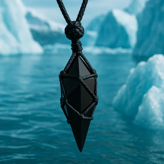 TaoVella Natural Obsidian Handmade Protective Good Luck Necklace - TaoVella