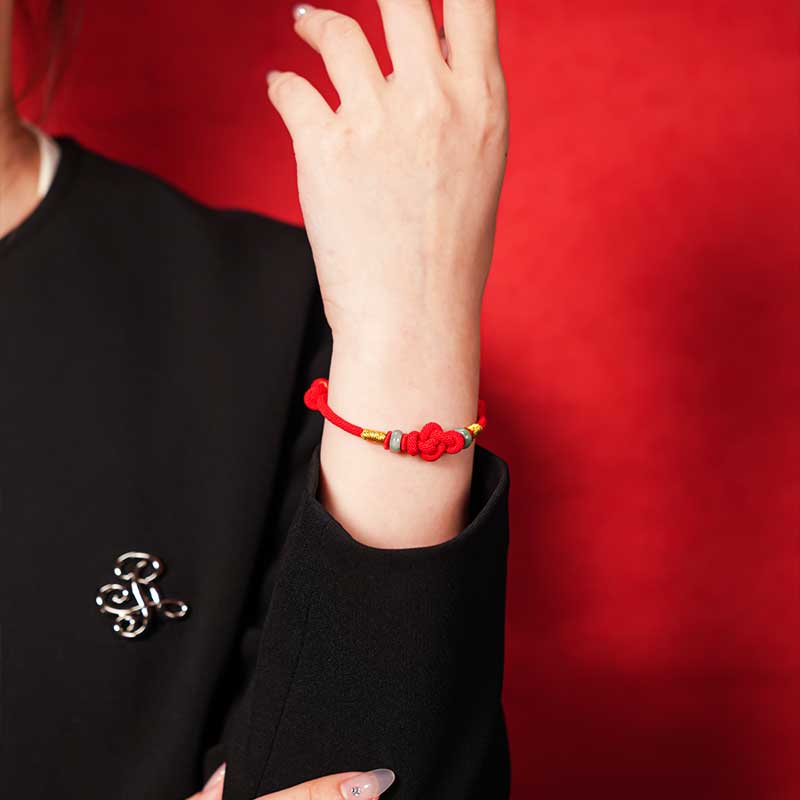 TaoVella Red String Jade Guardian & Lucky Couple Protection Bracelet