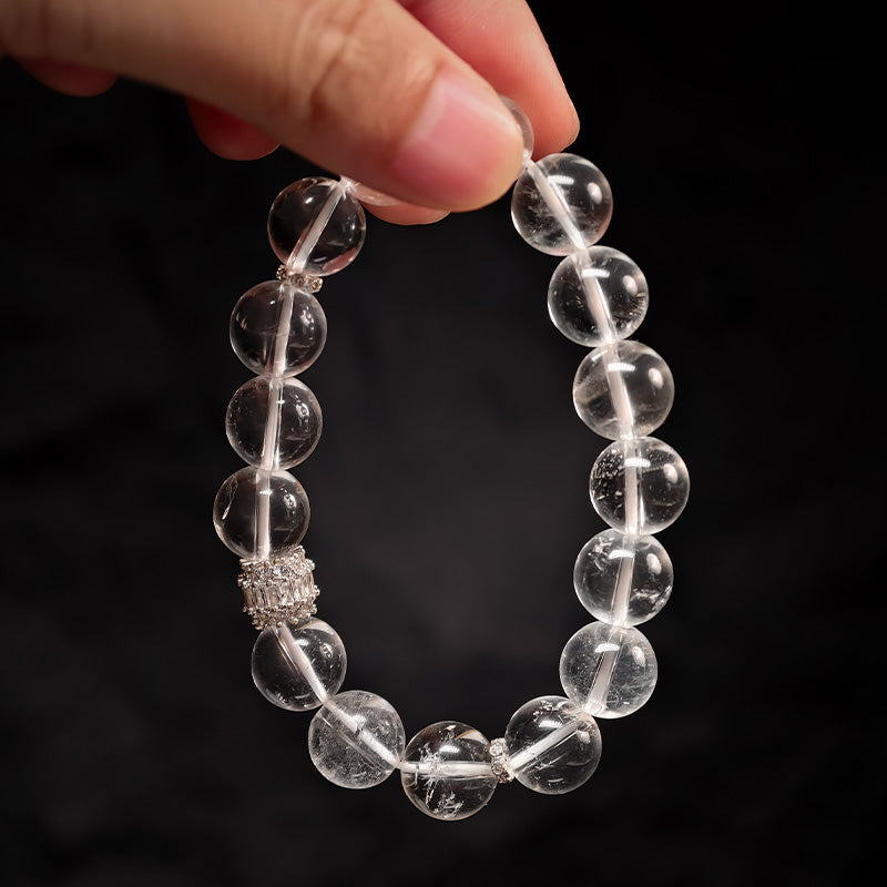 TaoVella 3A Natural White Crystal Spiritual Guardian Bracelet - Crystal King of Purification Energy - TaoVella