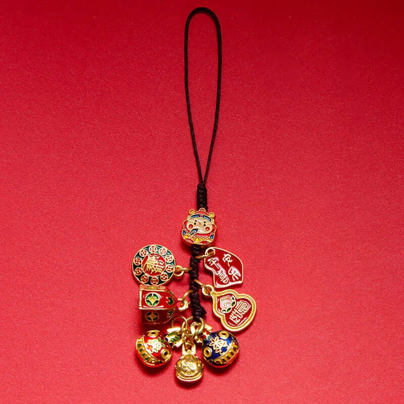 TaoVella Eastern God of Wealth Blessing Bag Keychain for Career, Peace, and Prosperity - Spiritual Jewelry for Wealth, Protection & Healing | TaoVella