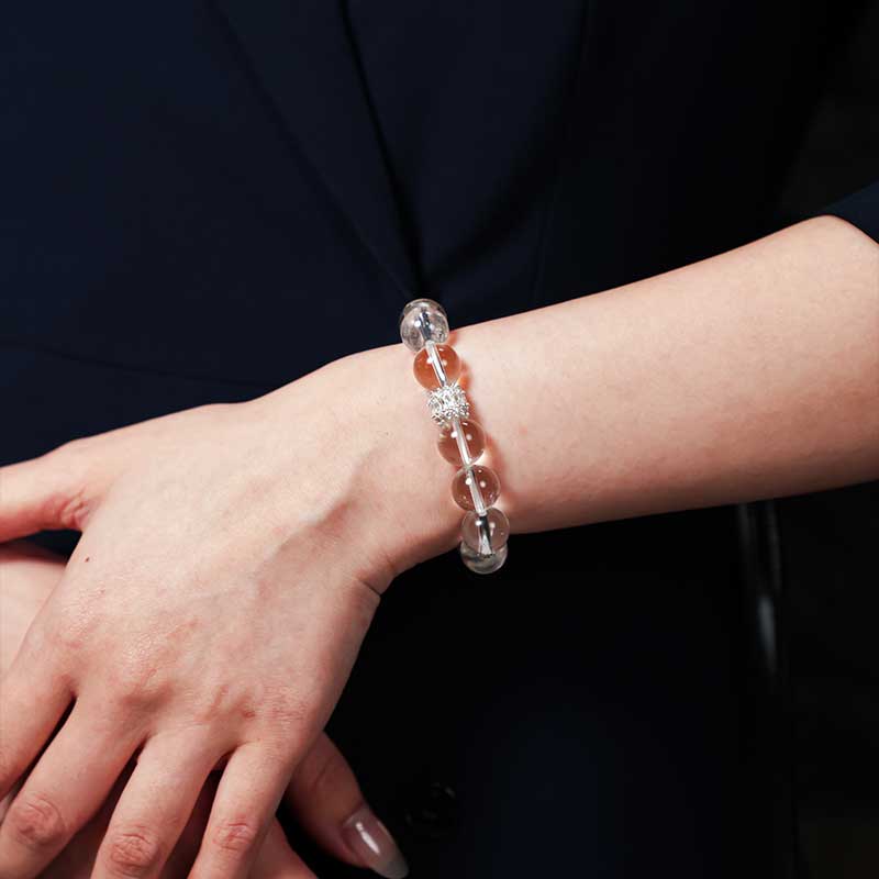 TaoVella 3A Natural White Crystal Spiritual Protection Bracelet - Crystal King of Purification Energy