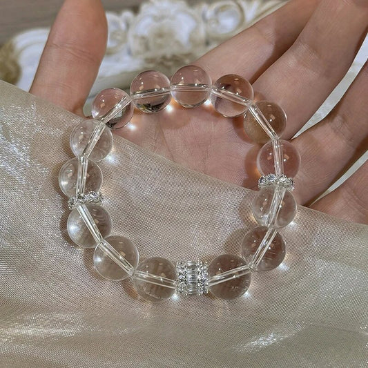TaoVella 3A Natural White Crystal Spiritual Guardian Bracelet - Crystal King of Purification Energy