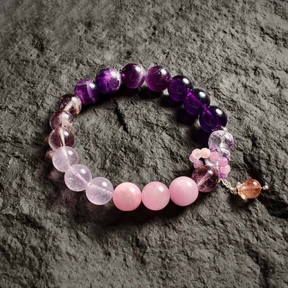 TaoVella Natural Amethyst Nine Purple Li Fire Career and Wealth Protection Bracelet - TaoVella