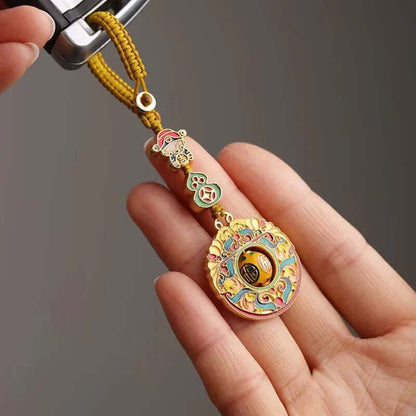 TaoVella Handcrafted Brass Gourd Good Luck and Peace Energy Protection Keychain - Spiritual Jewelry for Wealth, Protection & Healing | TaoVella