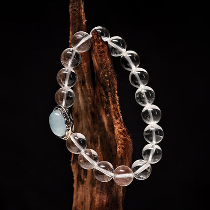 TaoVella 3A Grade Natural White Crystal Confidence Guardian - Spiritual Courage Twin Energy - TaoVella