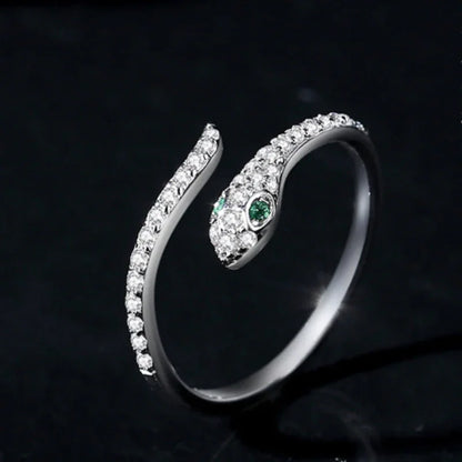 TaoVella Snake Year Guardian Zodiac 925 Silver Spiritual Snake Good Luck Protective Ring - TaoVella