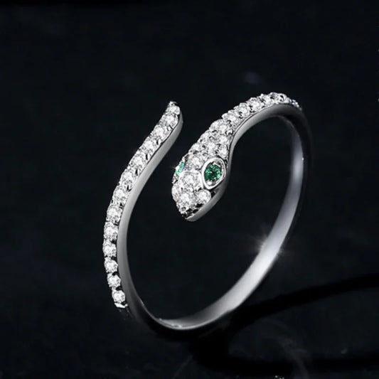 TaoVella Snake Year Guardian Zodiac 925 Silver Spiritual Snake Good Luck Protective Ring - TaoVella