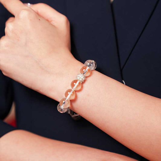 TaoVella 3A Natural White Crystal Spiritual Protection Bracelet - Crystal King of Purification Energy