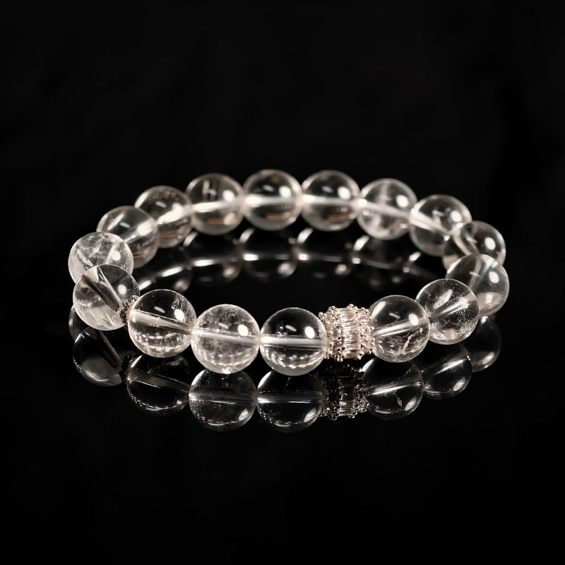 TaoVella 3A Natural White Crystal Spiritual Guardian Bracelet - Crystal King of Purification Energy - TaoVella