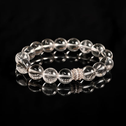 TaoVella 3A Natural White Crystal Spiritual Guardian Bracelet - Crystal King of Purification Energy - TaoVella
