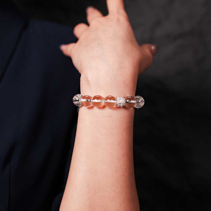 TaoVella 3A Natural White Crystal Spiritual Protection Bracelet - Crystal King of Purification Energy