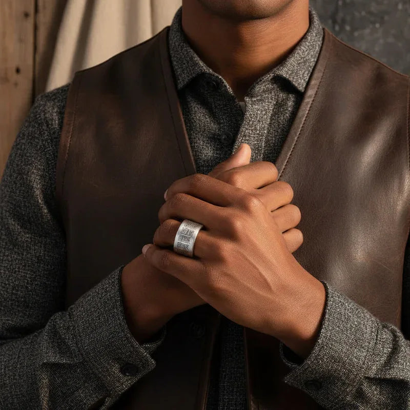 TaoVella 925 Silver Taoist Golden Light Mantra Spiritual Healing Protection Ring (Adjustable) - TaoVella