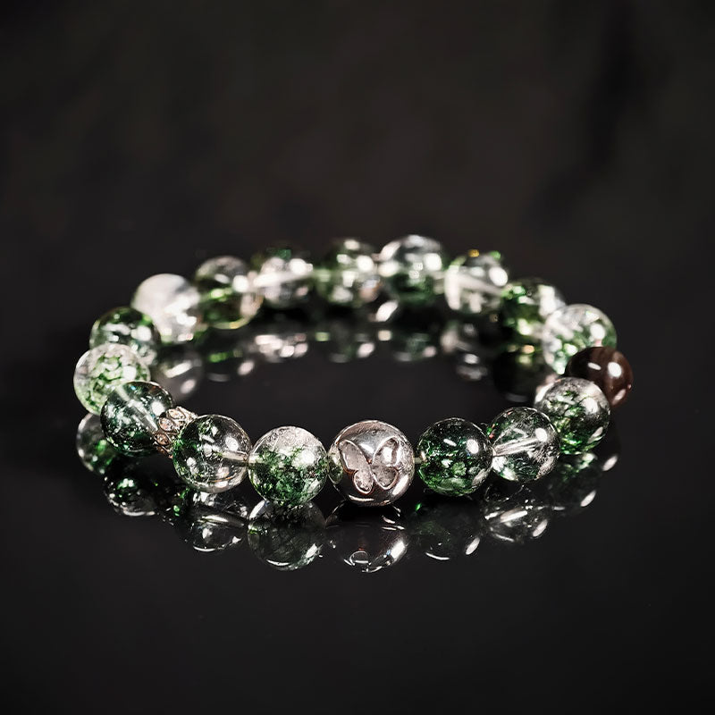 TaoVella Green Phantom 925Silver Butterfly Wealth Energy Protect Bracelet
