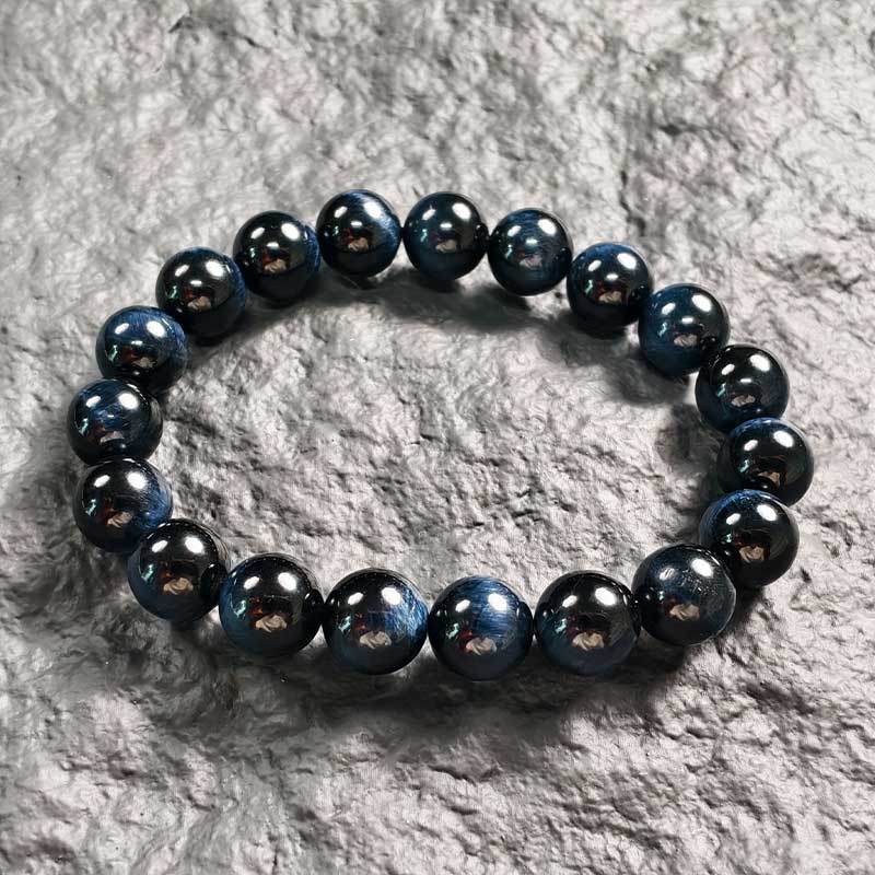 TaoVella Natural Blue Tiger Eye Career Wealth Good Luck Bracelet