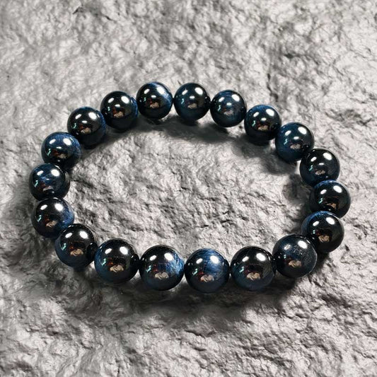 TaoVella Natural Blue Tiger Eye Career Wealth Good Luck Bracelet