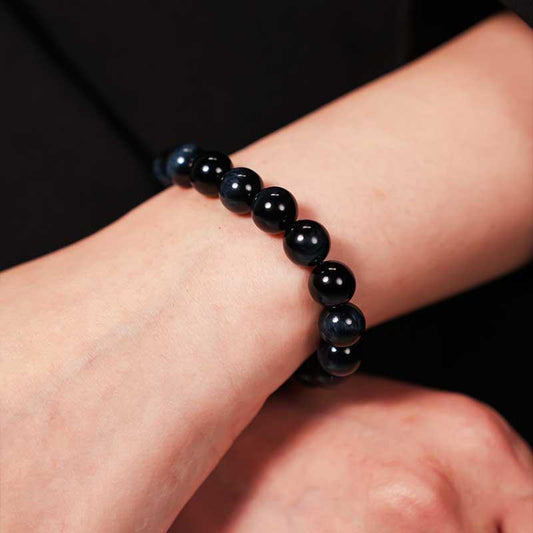 TaoVella Natural Blue Tiger Eye Career Wealth Good Luck Bracelet - TaoVella