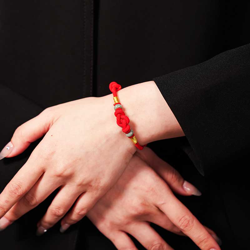 TaoVella Red String Jade Guardian & Lucky Couple Protection Bracelet