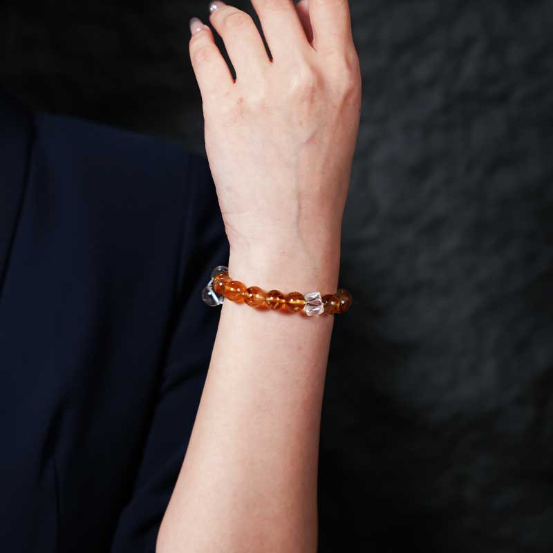 TaoVella White Crystal & Citrine Protection Bracelet for Wealth and Spiritual Clarity - Spiritual Jewelry for Wealth, Protection & Healing | TaoVella