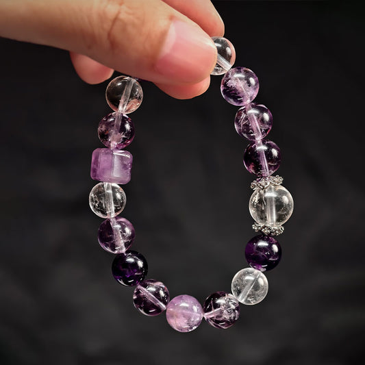White Crystal Amethyst Soul and Wealth Guardian Bracelet