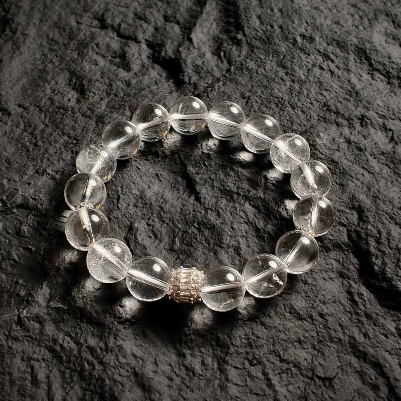 TaoVella 3A Natural White Crystal Spiritual Guardian Bracelet - Crystal King of Purification Energy - TaoVella