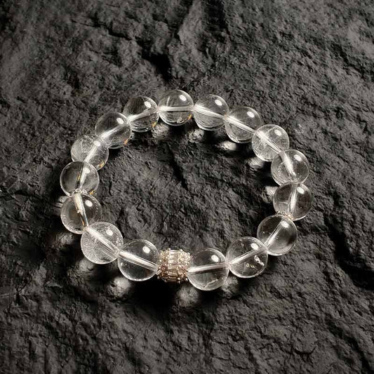 TaoVella 3A Natural White Crystal Spiritual Guardian Bracelet - Crystal King of Purification Energy - TaoVella