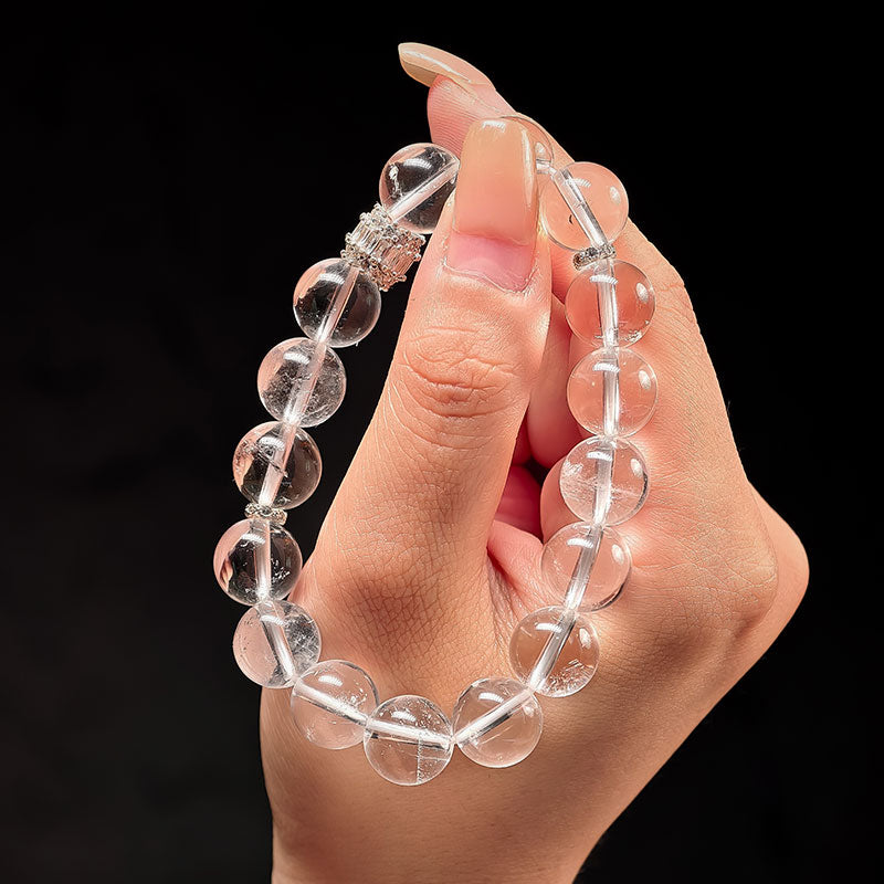 TaoVella 3A Natural White Crystal Spiritual Guardian Bracelet - Crystal King of Purification Energy - TaoVella