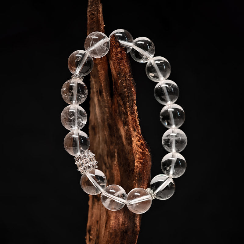 TaoVella 3A Natural White Crystal Spiritual Guardian Bracelet - Crystal King of Purification Energy - TaoVella