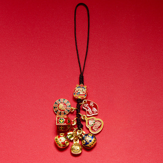 TaoVella Eastern God of Wealth Blessing Bag Keychain for Career, Peace, and Prosperity - TaoVella