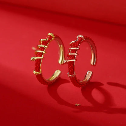 TaoVella Year of the Snake ring – 14K Gold-Tone Red Cord Lucky Ring (Adjustable) - TaoVella